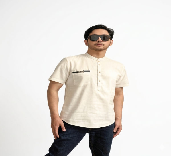 Baju Koko Pria Putih Modern Premium