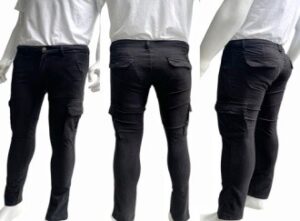 Celana Panjang Cargo Hitam Pria Slim Fit Premium