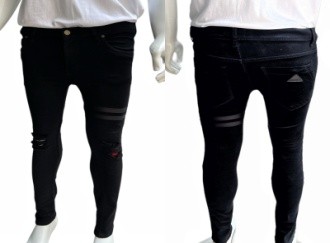 Celana Panjang Pria Hitam Sobek (Ripped) Slim Fit Premium