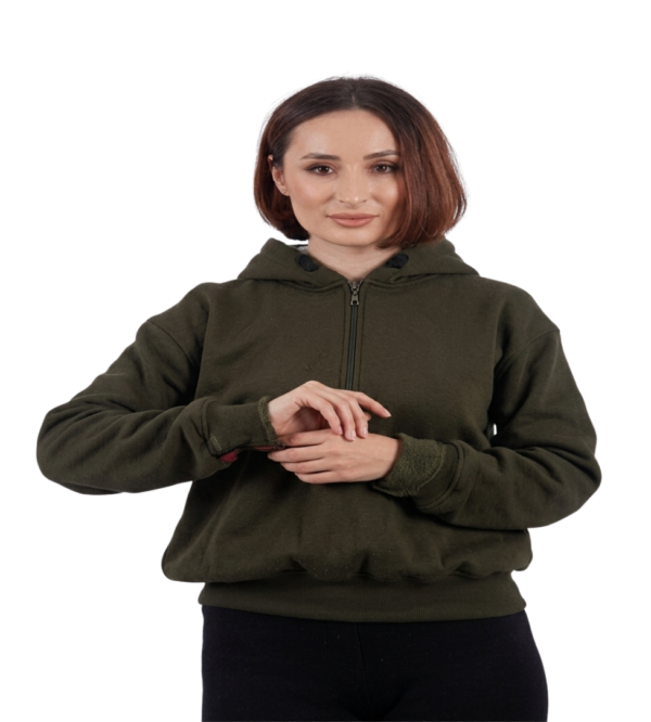 Jaket Hoodie Wanita Army Premium