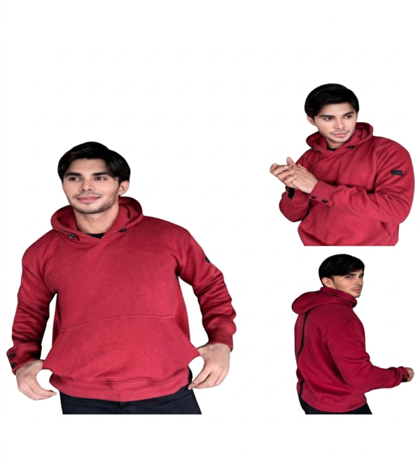 Jaket Hoodie Merah Stripe Hitam Premium