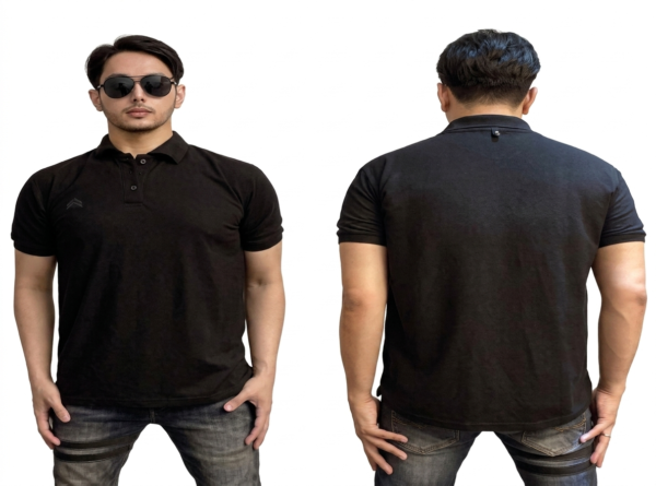 Kaos Polo Pria Hitam Premium