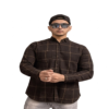 Kemeja Flanel Hitam Pria Motif Kotak Premium