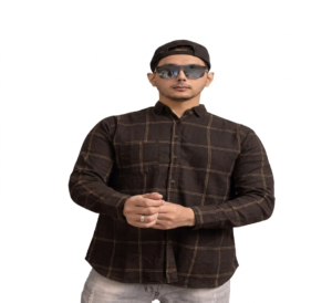 Kemeja Flanel Hitam Pria Motif Kotak Premium
