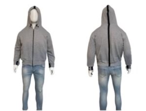 Jaket Hoodie Zipper Pria Abu Muda List Hitam Premium