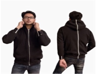 Jaket hitam trendy unisex