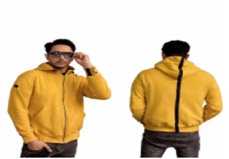 Jaket Hoodie Zipper Pria Warna Mustard Premium